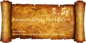 Keresztény Szilárd névjegykártya